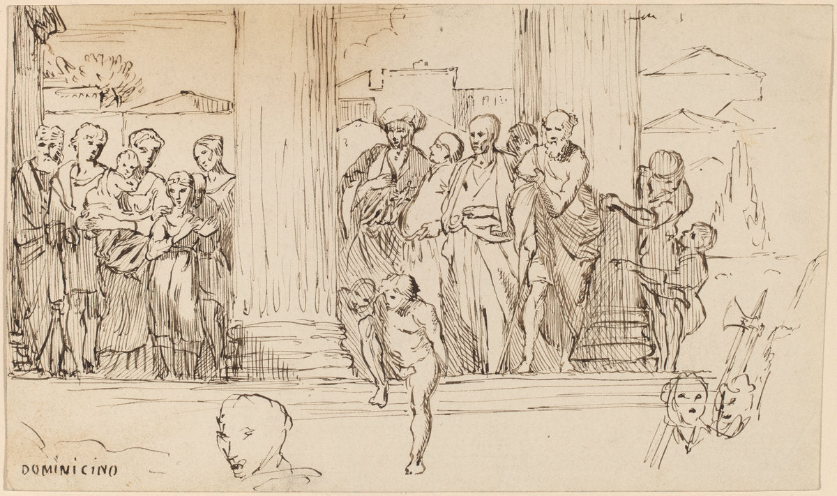 Study after Domenichino by Elihu Vedder (American, 1836 - 1923), 16X12"(A3)Poster Print