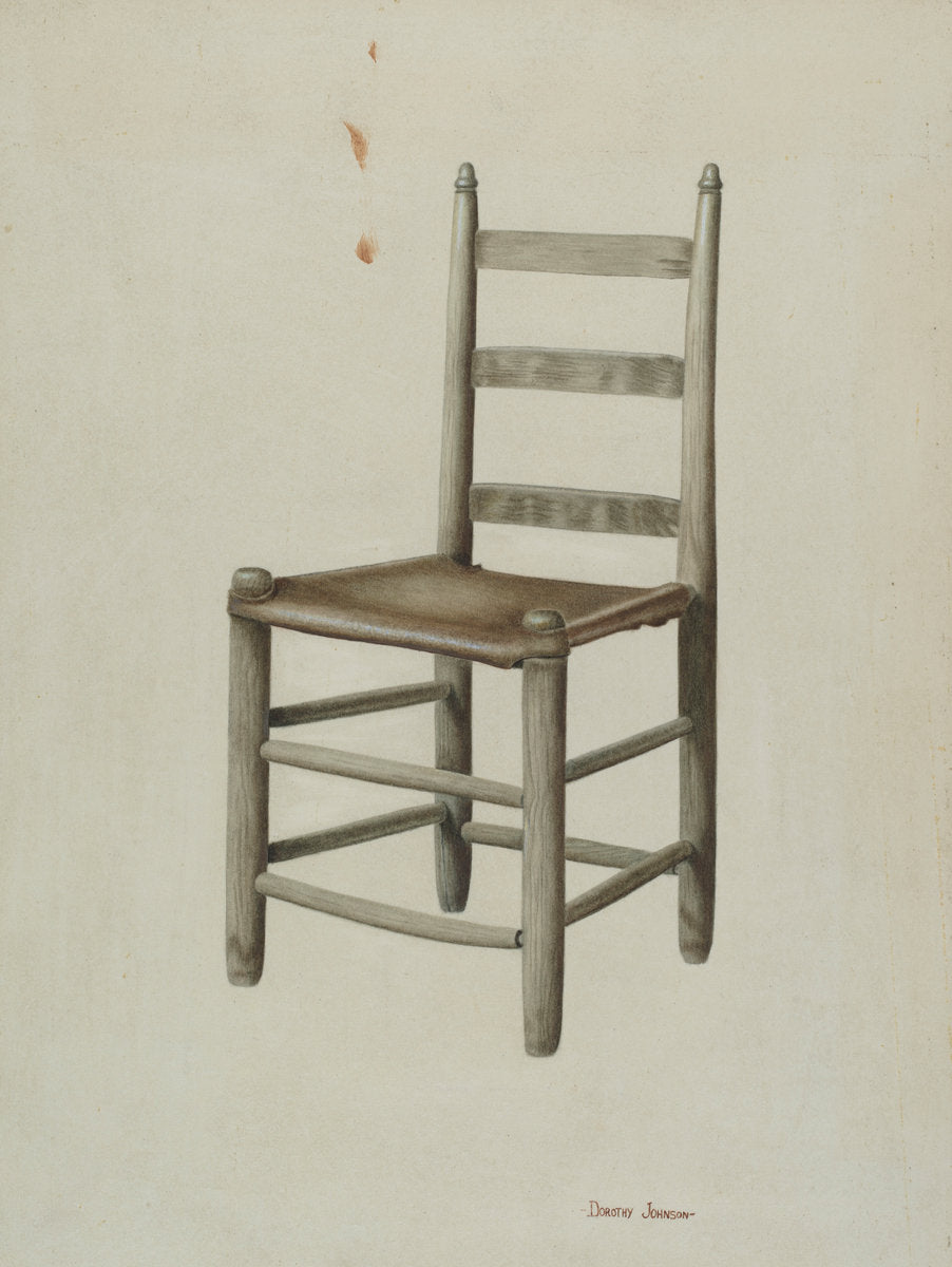 Rawhide-bottom Chair by Dorothy Johnson (American, active c. 1935), 16X12"(A3)Poster Print