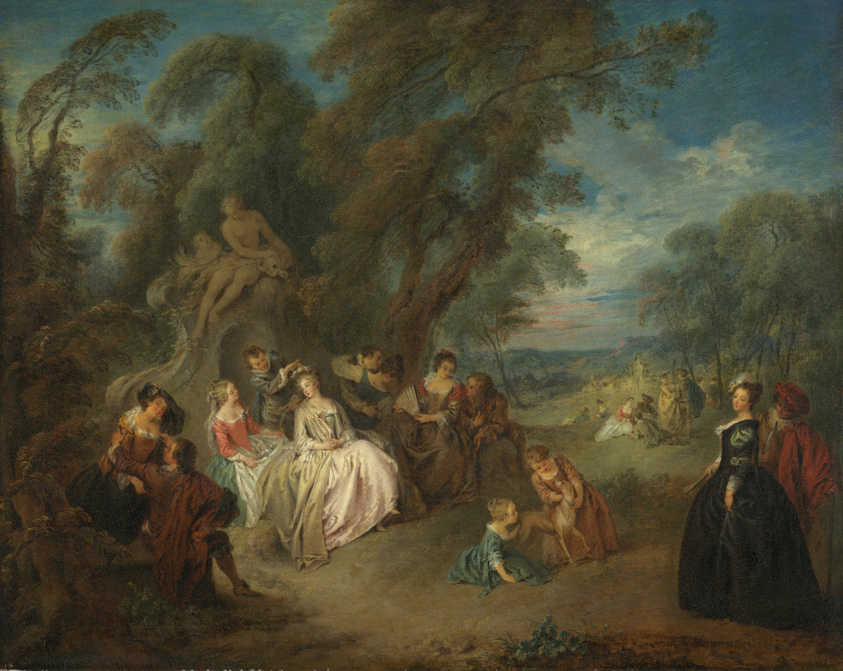 Fête Champêtre by Jean-Baptiste Joseph Pater (French, 1695 - 1736), 16X12"(A3)Poster Print