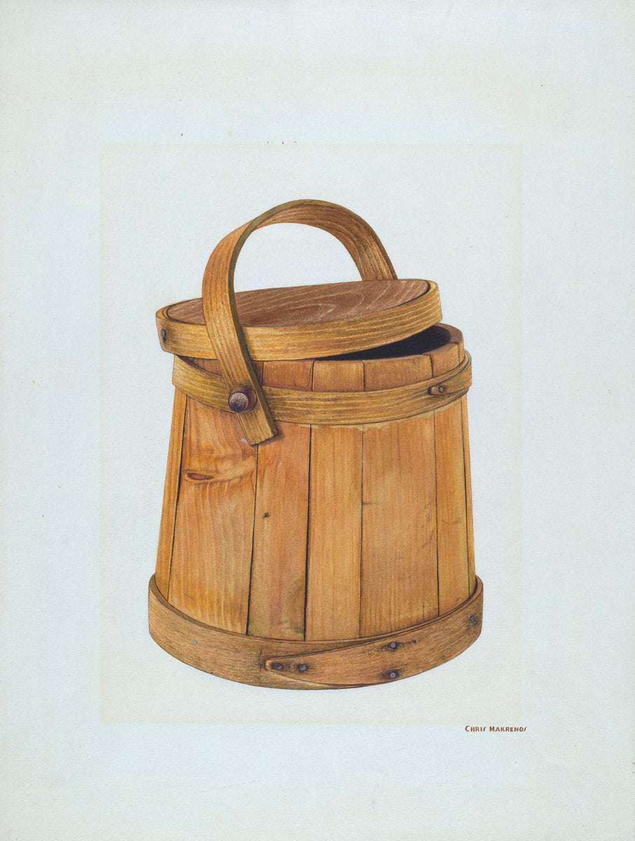 Maple Sugar Bucket by Chris Makrenos (American, active c. 1935), 16X12"(A3)Poster Print
