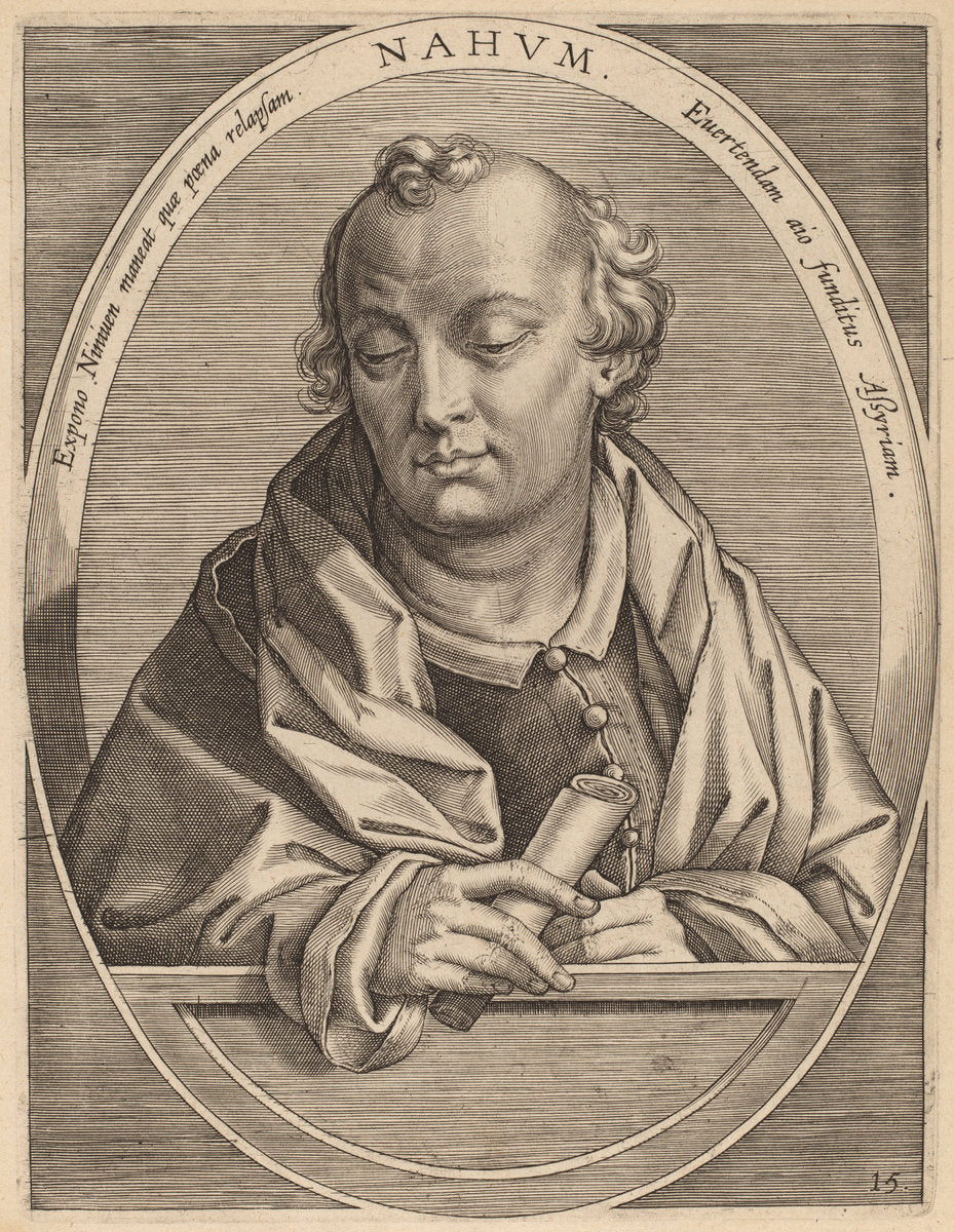 Nahum by Theodor Galle after Jan van der Straet (Flemish, c. 1571 - 1633), 16X12"(A3)Poster Print