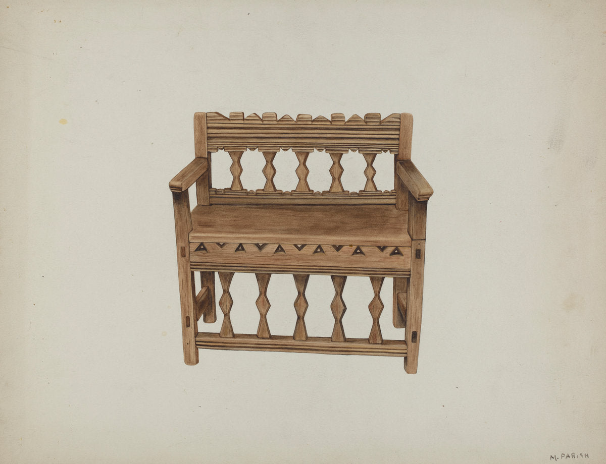 Bench by Margery Parish (American, active c. 1935), 16X12"(A3)Poster Print