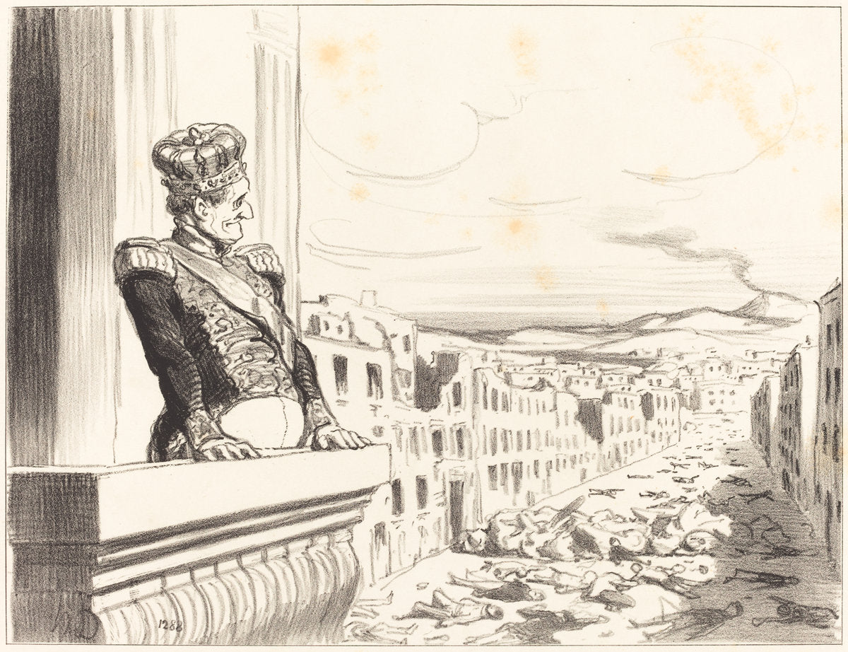 A Naples - Le meilleur des rois... (1st plate) by Honoré Daumier (French, 1808 - 1879), 16X12"(A3)Poster Print