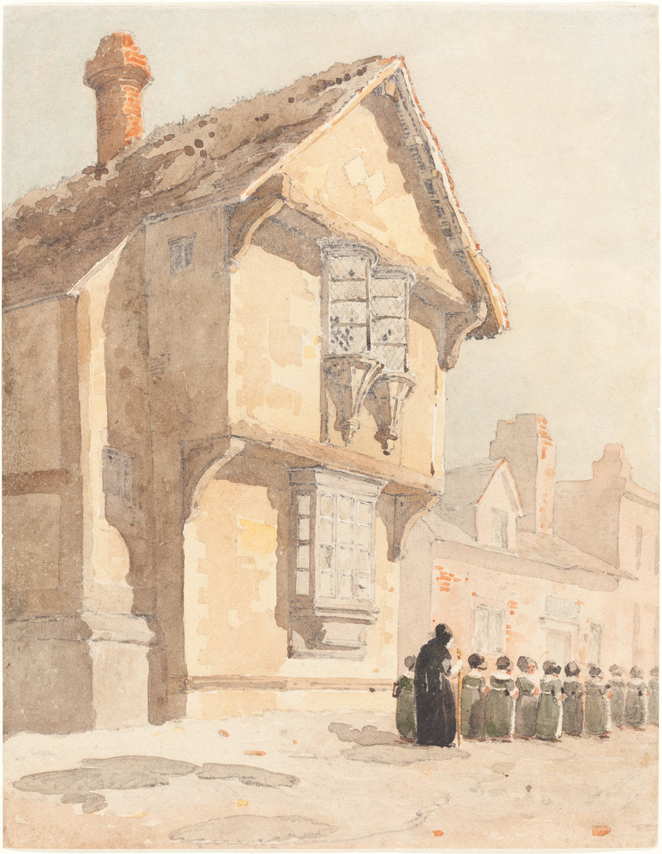 The School Walk by David Cox (British, 1783 - 1859), 16X12"(A3)Poster Print
