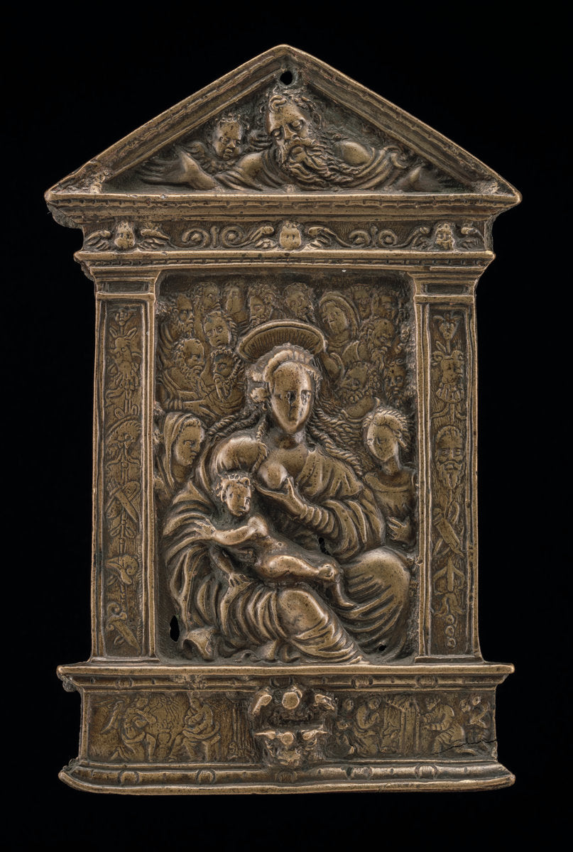 Madonna and Child with Saints by Moderno (Italian, 1467 - 1528), 16X12"(A3)Poster Print