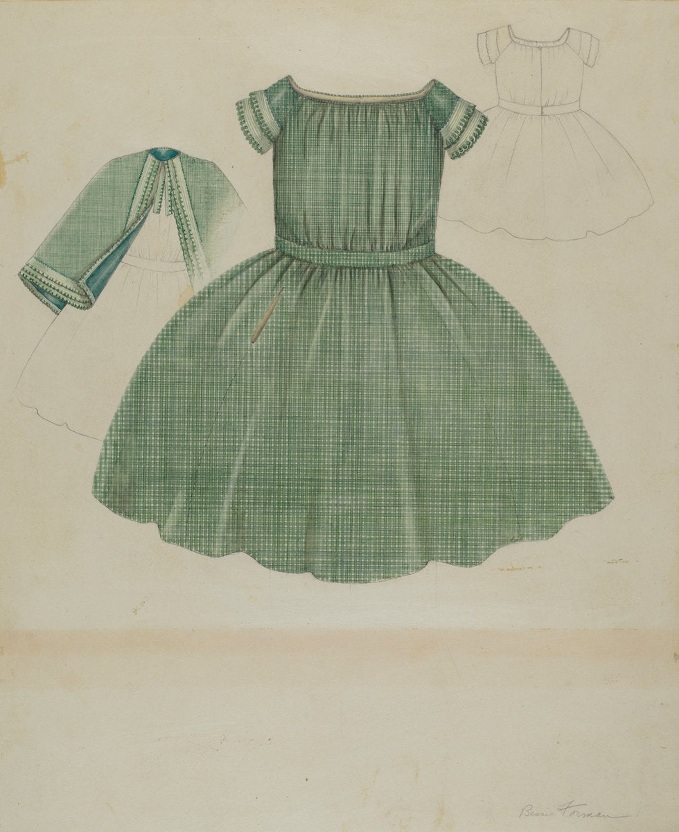 Child's Dress by Bessie Forman (American, active c. 1935), 16X12"(A3)Poster Print