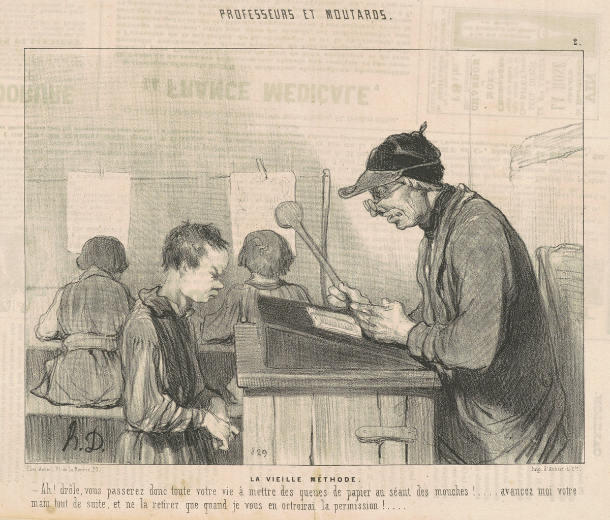 La vielle méthode by Honoré Daumier (French, 1808 - 1879), 16X12"(A3)Poster Print