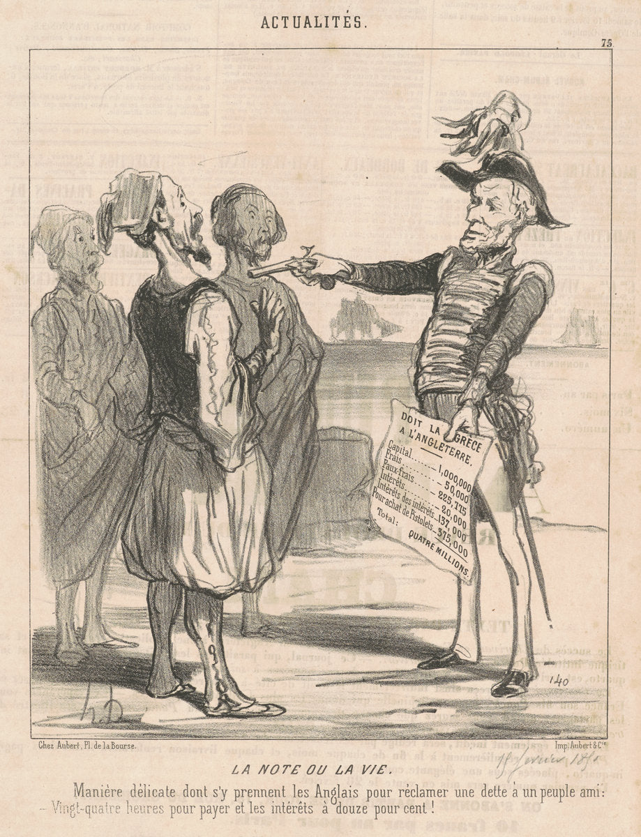 La note ou la vie by Honoré Daumier (French, 1808 - 1879), 16X12"(A3)Poster Print