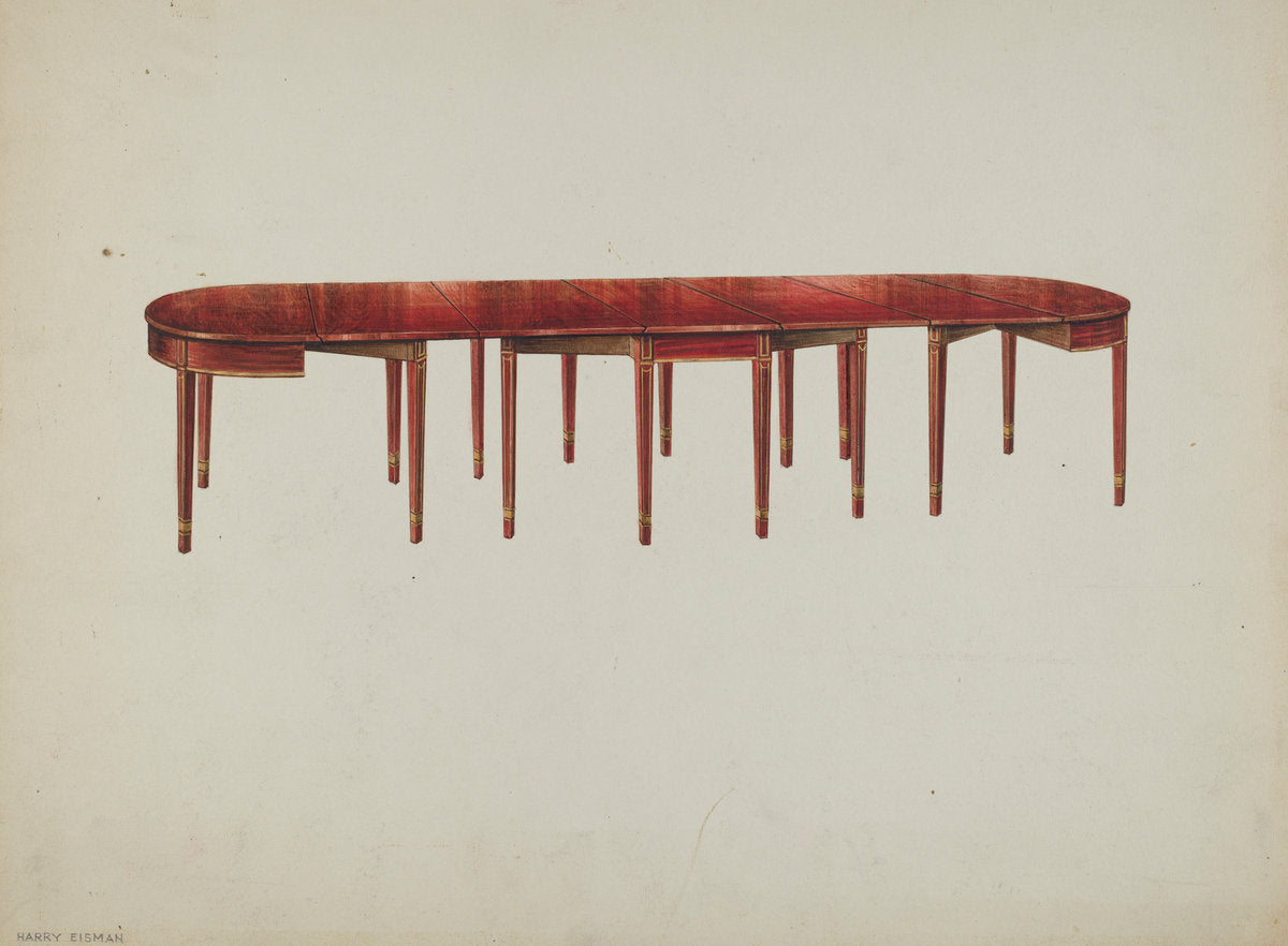 Dining Table by Harry Eisman (American, active c. 1935), 16X12"(A3)Poster Print