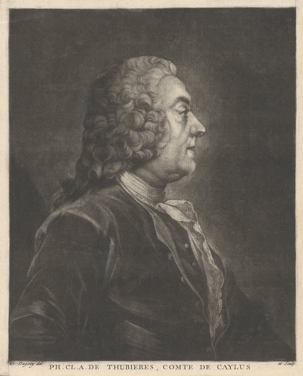 Ph. Cl. A. de Thubières, Comte de Caylus by Jean-Baptiste-André Gautier Dagoty (French, 1740 - 1786), 16X12"(A3)Poster Print