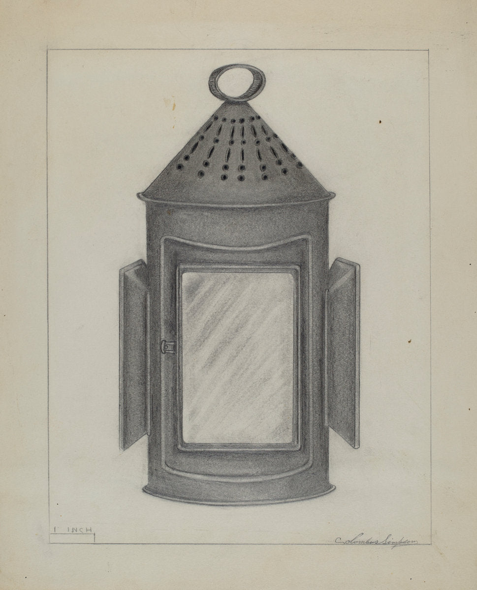 Lantern by Columbus Simpson (American, active c. 1935), 16X12"(A3)Poster Print