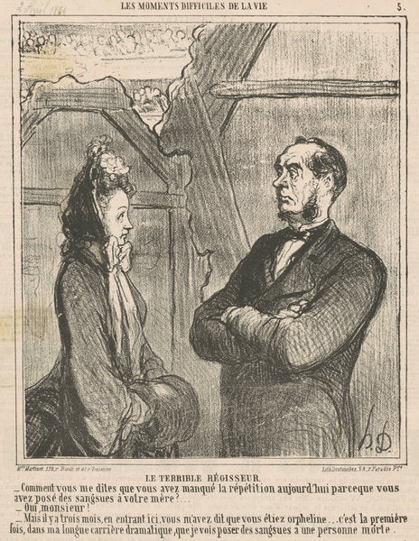 Le terrible régisseur by Honoré Daumier (French, 1808 - 1879), 16X12"(A3)Poster Print