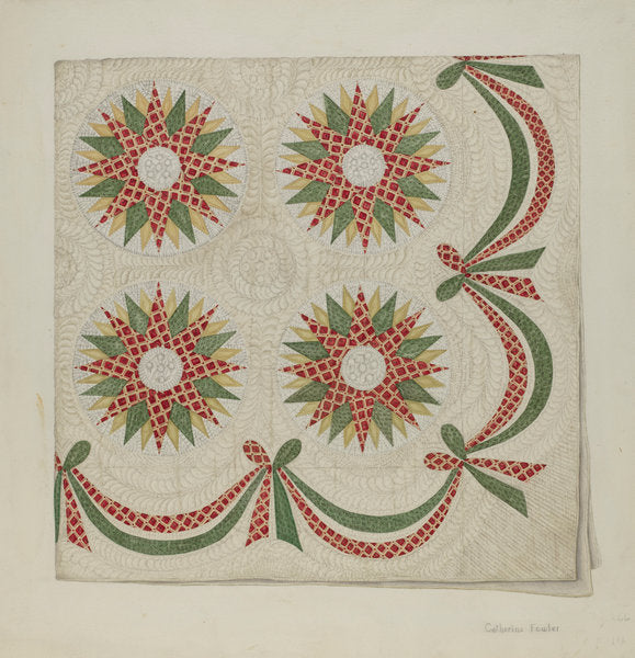 Quilt by Catherine Fowler (American, active c. 1935), 16X12"(A3)Poster Print