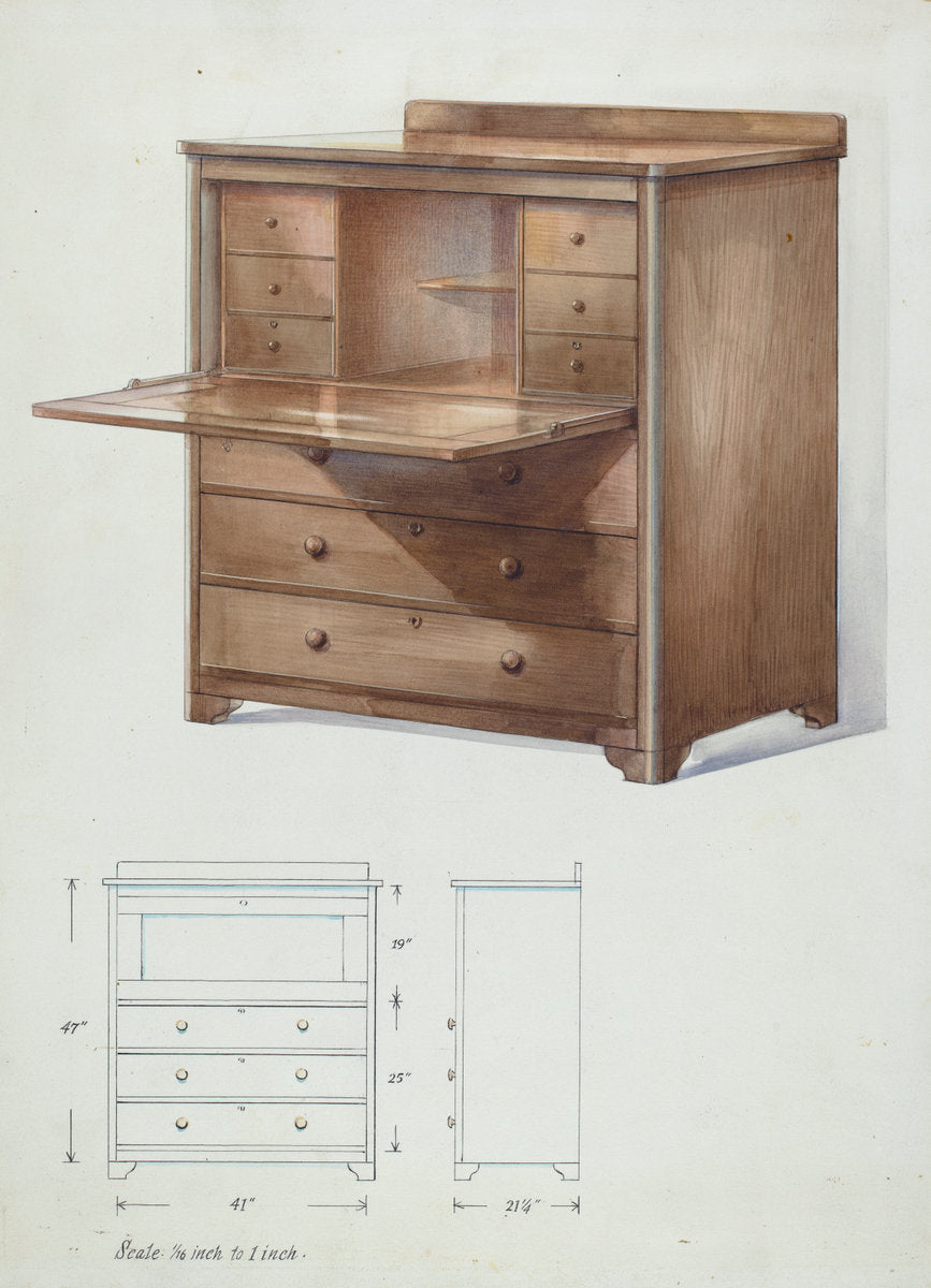 Bishop Hill: Desk by Alfred Koehn (American, active c. 1935), 16X12"(A3)Poster Print