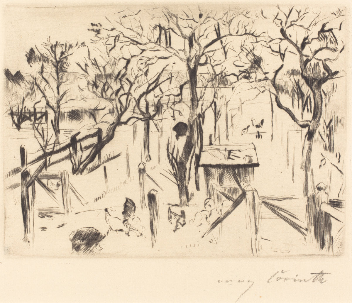 Fruit Garden in Autumn (Obstgarten im Herbst) by Lovis Corinth (German, 1858 - 1925), 16X12"(A3)Poster Print