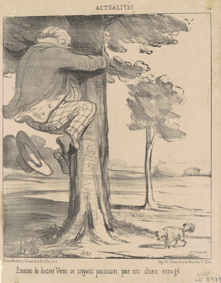 Emotion du docteur Véron ... by Honoré Daumier (French, 1808 - 1879), 16X12"(A3)Poster Print