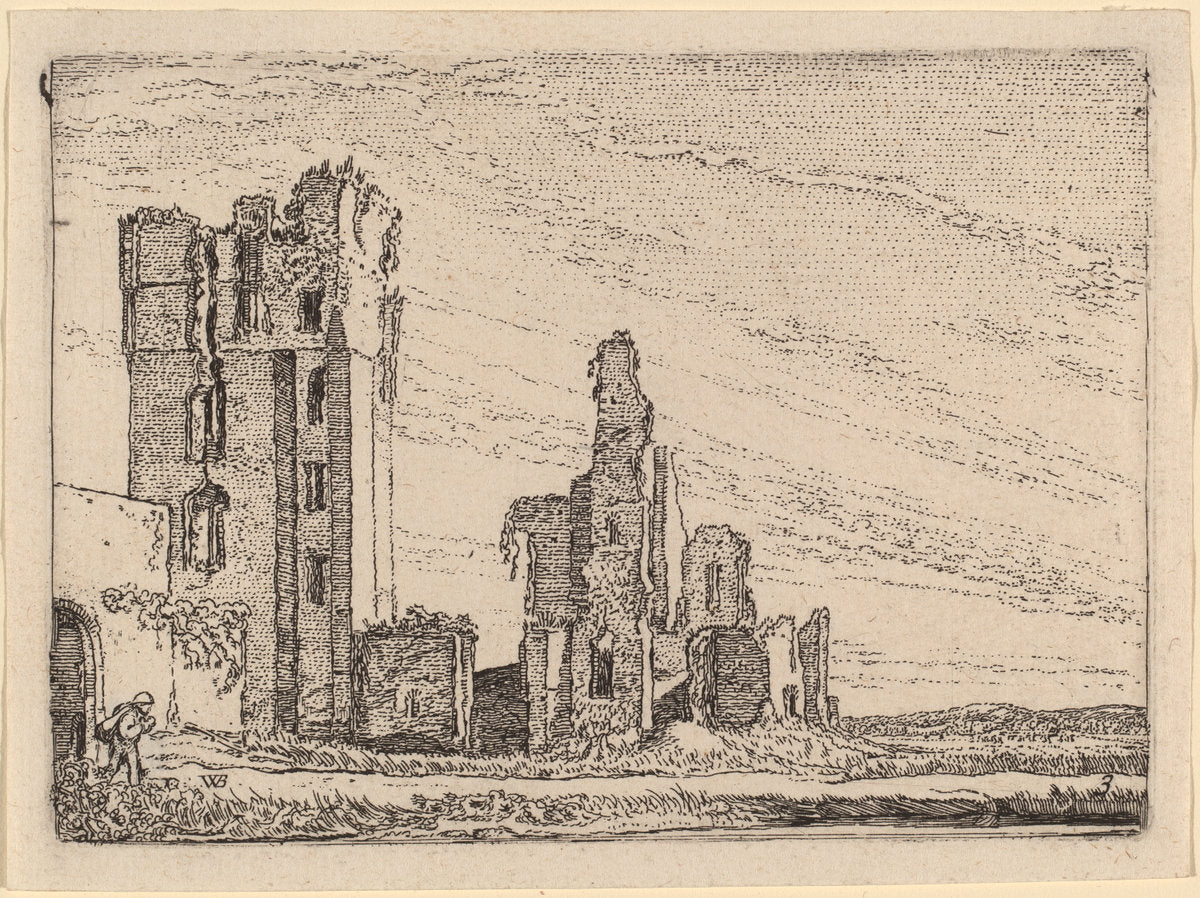 Two Ruins (Huys te Kleef near Haarlem) by Willem Buytewech (Dutch, 1591/1592 - 1624), 16X12"(A3)Poster Print