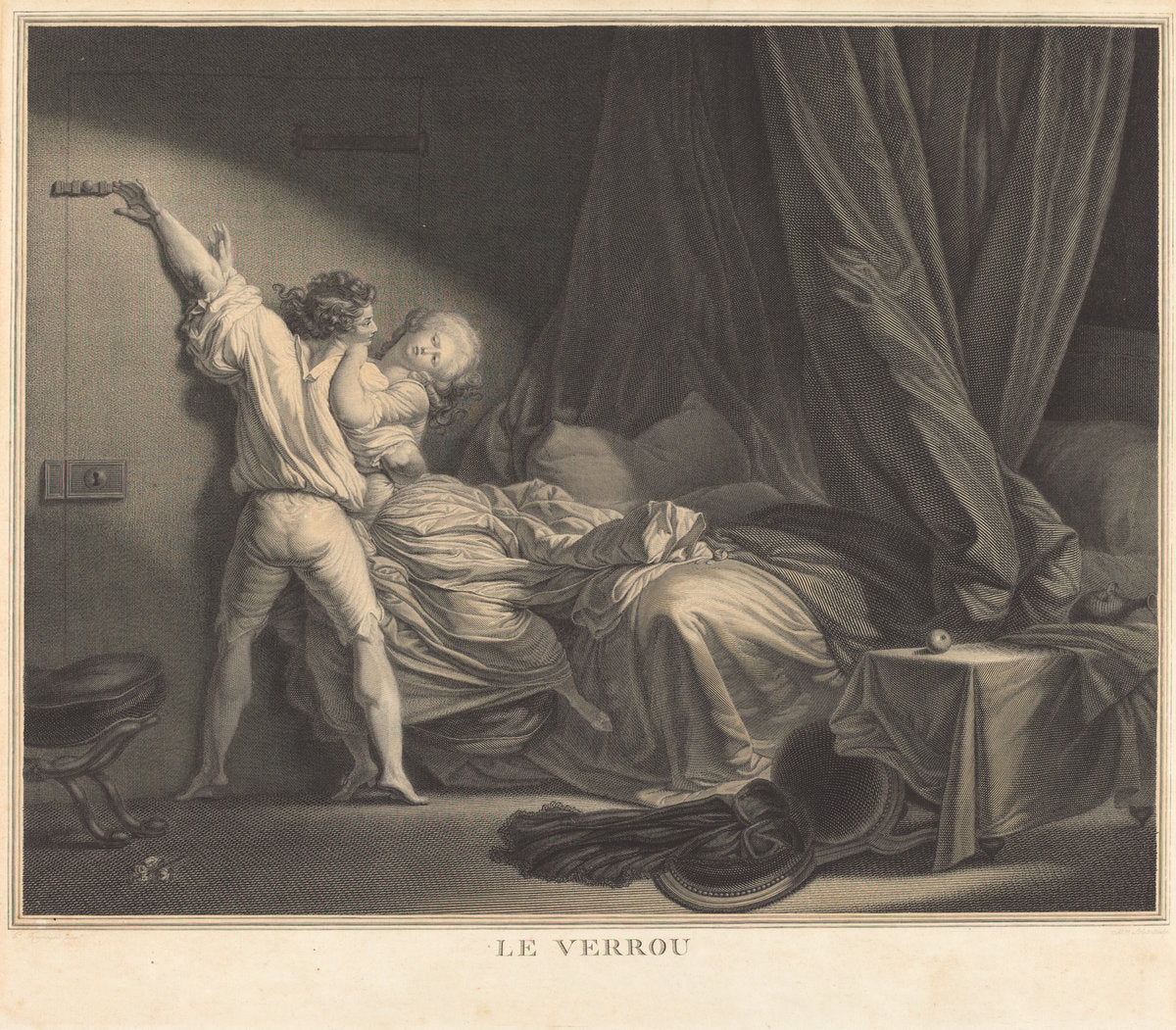 Le Verrou by Maurice Blot after Jean-Honoré Fragonard (French, 1753 - 1818), 16X12"(A3)Poster Print