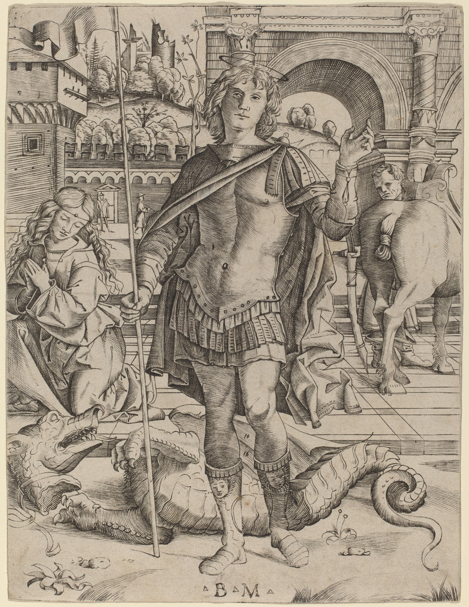 Saint George by Benedetto Montagna (Italian, c. 1480 - 1555 or 1558), 16X12"(A3)Poster Print