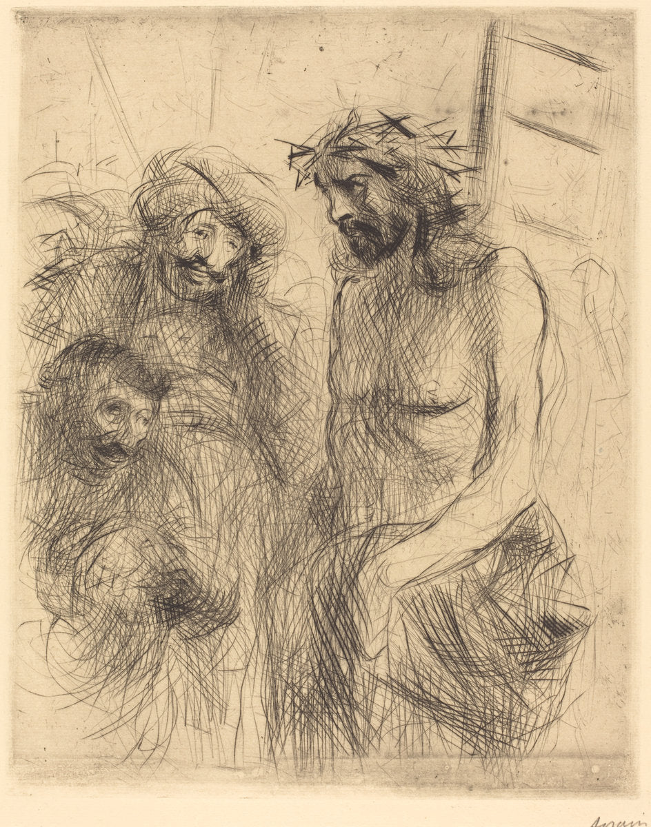 The Mocking of Christ by Jean-Louis Forain (French, 1852 - 1931), 16X12"(A3)Poster Print