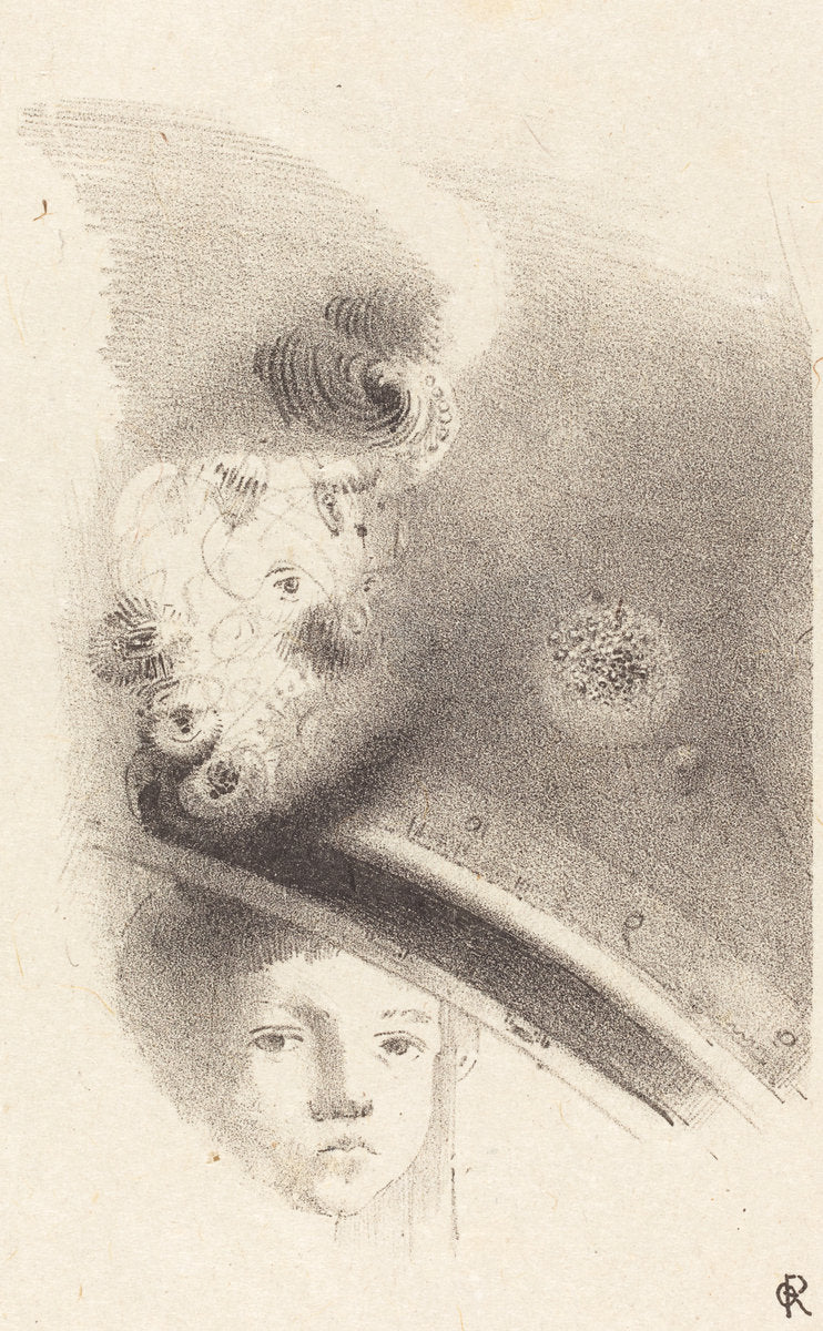 Tete d'Enfant (Head of a Child) by Odilon Redon (French, 1840 - 1916), 16X12"(A3)Poster Print