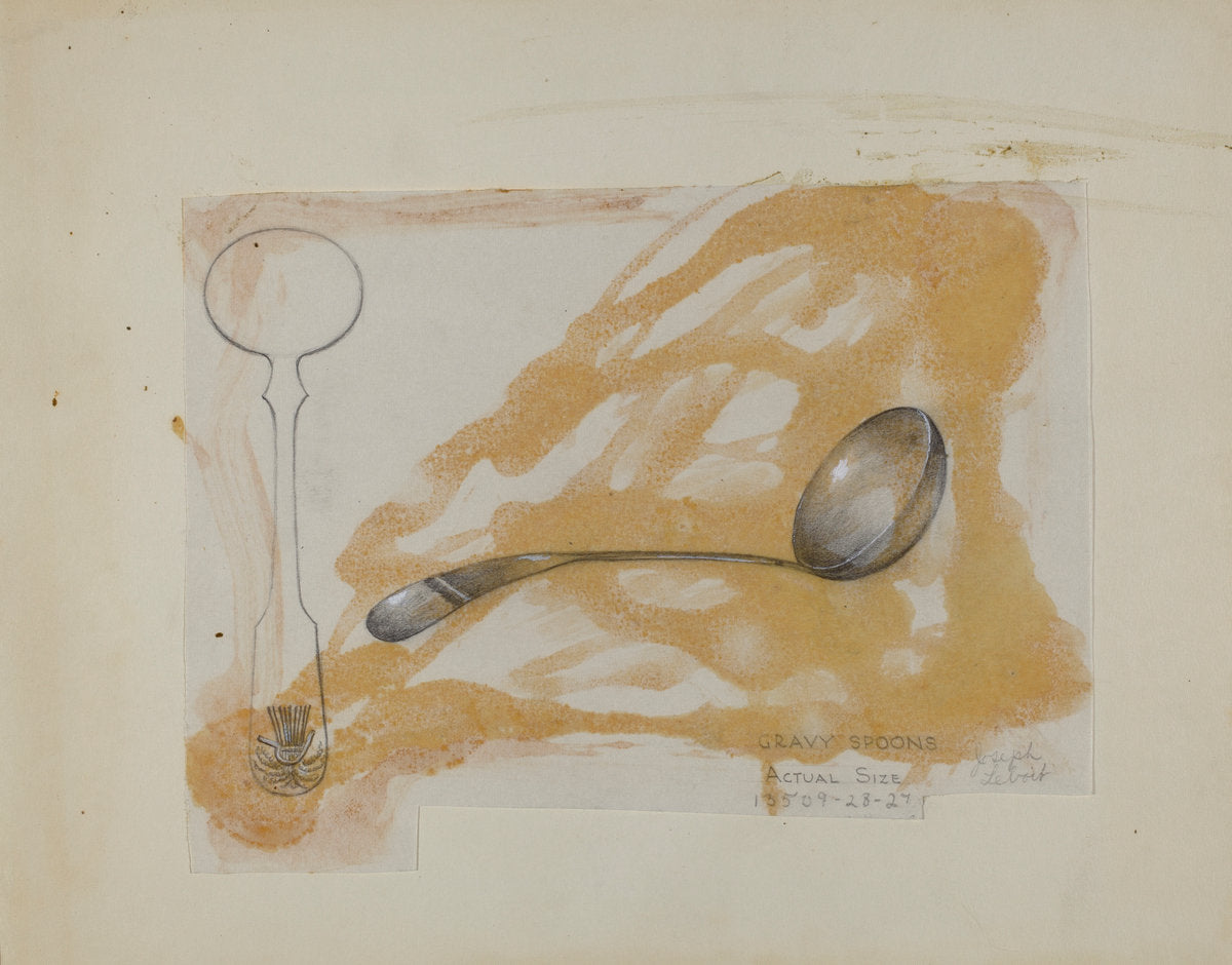 Silver Gravy Spoon by Joseph Leboit (American, 1907 - 2002), 16X12"(A3)Poster Print