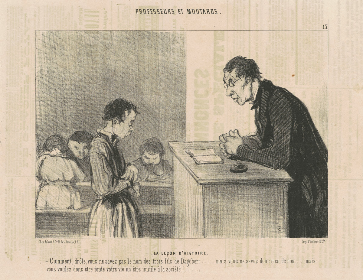 Le leçon d'histoire by Honoré Daumier (French, 1808 - 1879), 16X12"(A3)Poster Print