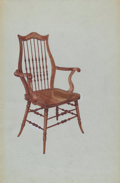 Music Room Chair by Virginia Kennady (American, active c. 1935), 16X12"(A3)Poster Print
