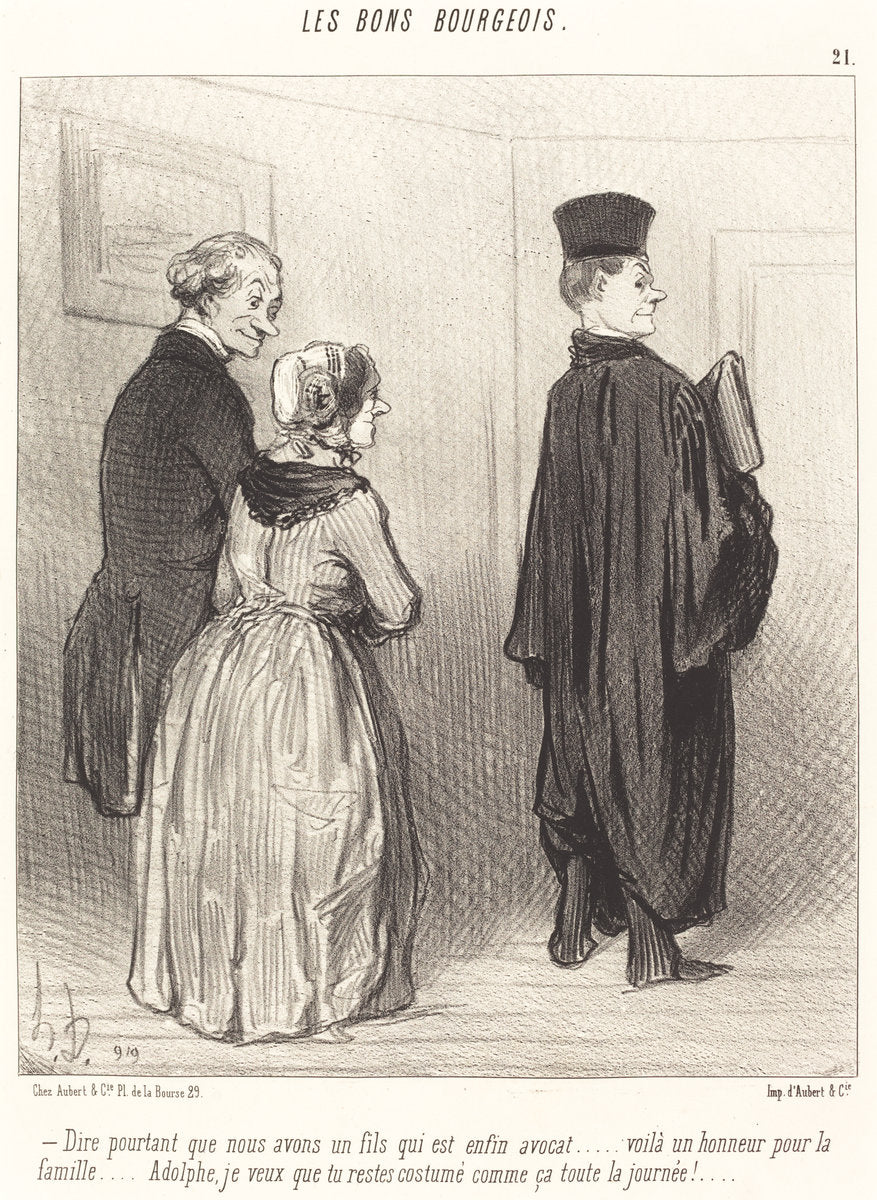 Dire... que nous avons un fils qui est... avocat... by Honoré Daumier (French, 1808 - 1879), 16X12"(A3)Poster Print