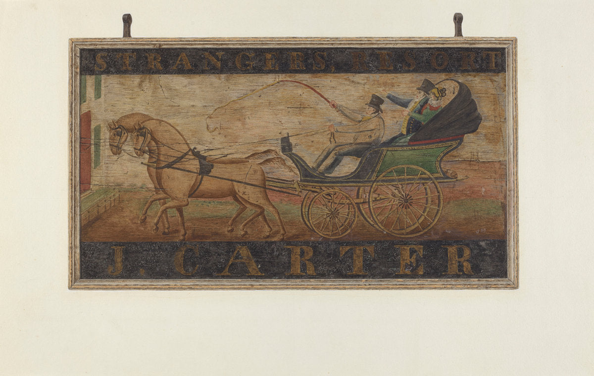 Inn Sign: "J. Carter" (verso) by John Matulis (American, 1910 - 2000), 16X12"(A3)Poster Print