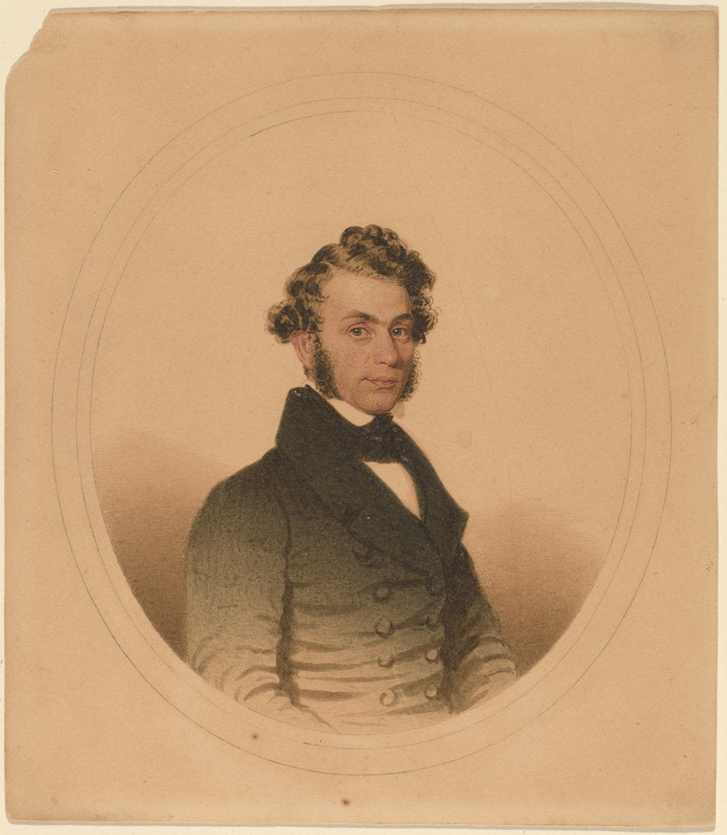 Unknown Yale Student by Charles Wesley Jarvis (American, probably 1812 - 1868), 16X12"(A3)Poster Print