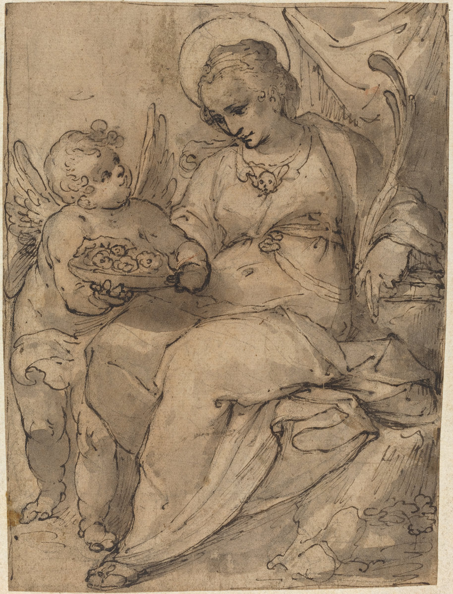 Martyr with an Angel by Jacob Matham (Dutch, 1571 - 1631), 16X12"(A3)Poster Print