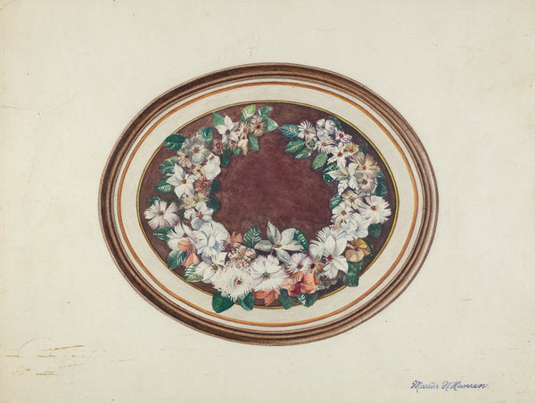 Feather Wreath by Marius Hansen and Edith Towner (American, active c. 1935), 16X12"(A3)Poster Print