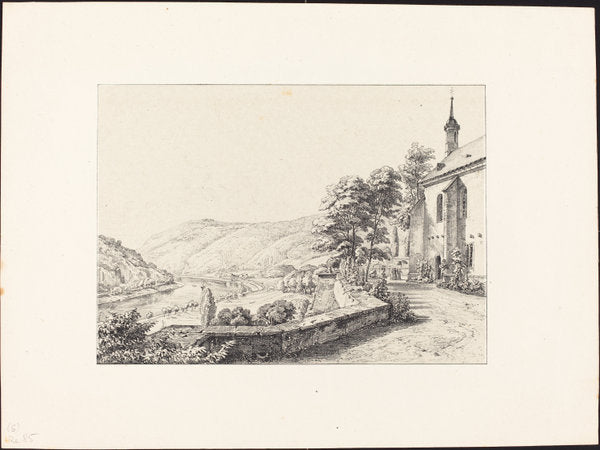 The Convent Terrace by Ernst Fries (German, 1801 - 1833), 16X12"(A3)Poster Print