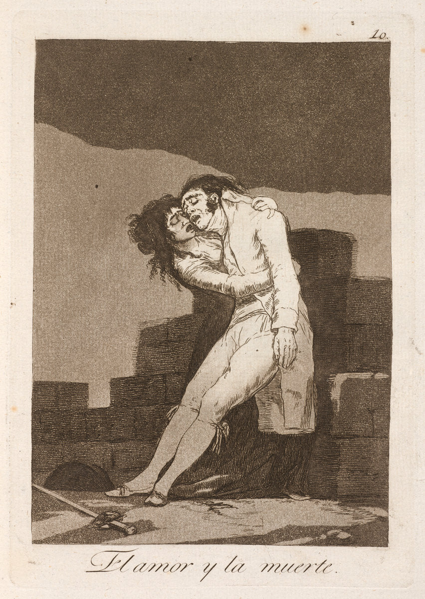 El amour y la muerte (Love and Death) by Francisco de Goya (Spanish, 1746 - 1828), 16X12"(A3)Poster Print