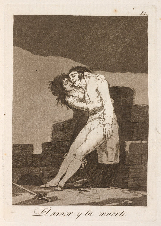 El amour y la muerte (Love and Death) by Francisco de Goya (Spanish, 1746 - 1828), 16X12"(A3)Poster Print