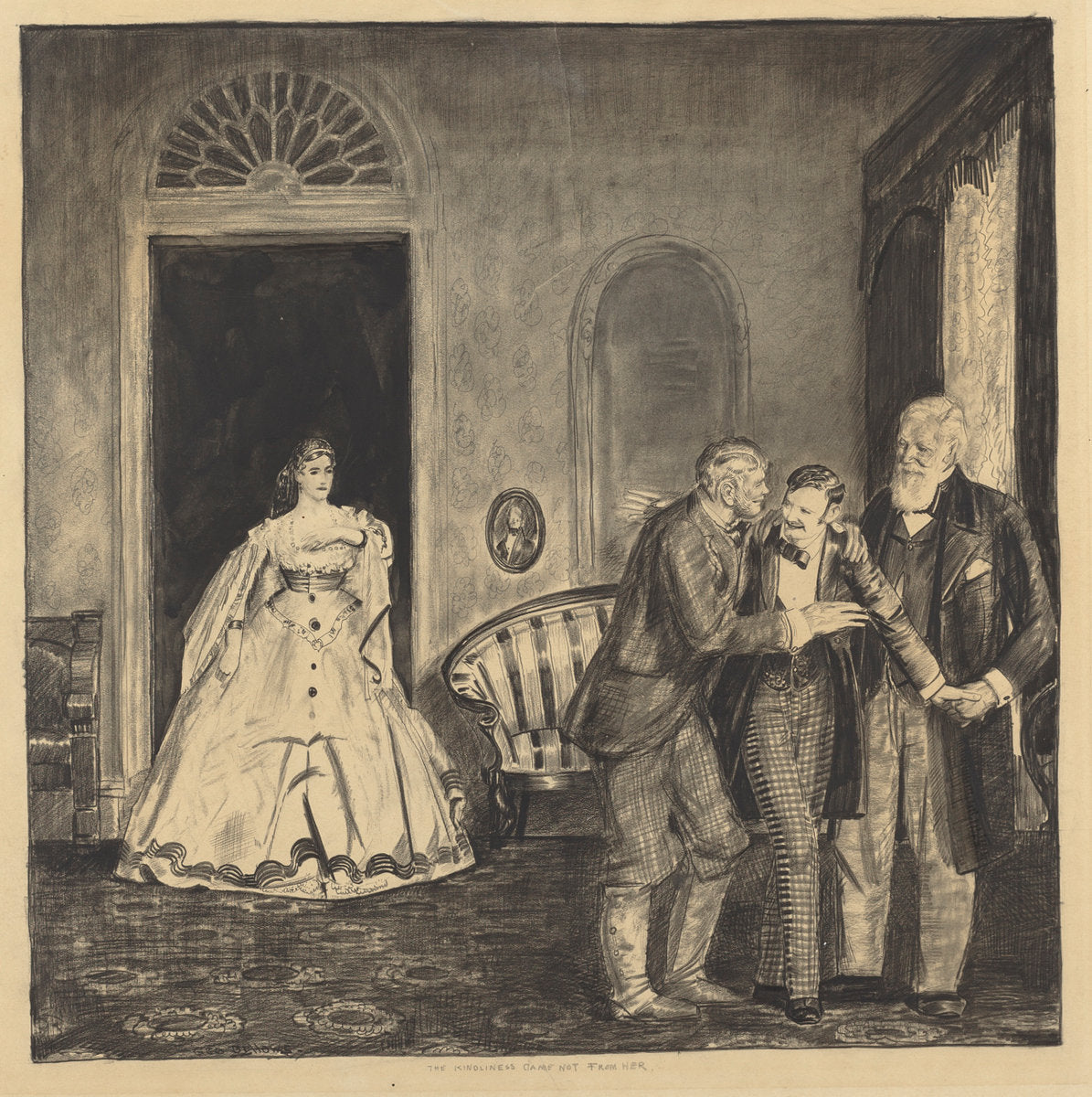 The Kindliness Came Not from Her by George Bellows (American, 1882 - 1925), 16X12"(A3)Poster Print