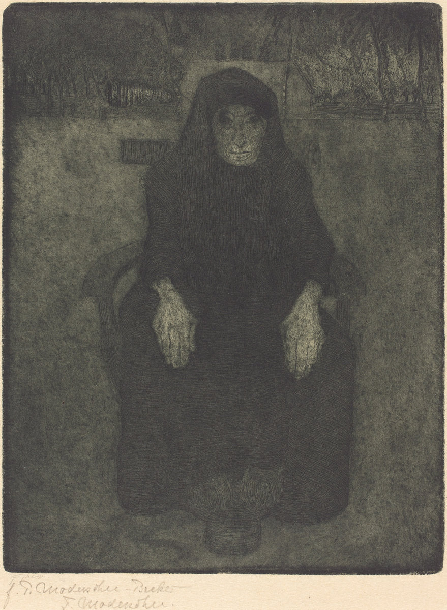 Old Woman by Paula Modersohn-Becker (German, 1876 - 1907), 16X12"(A3)Poster Print