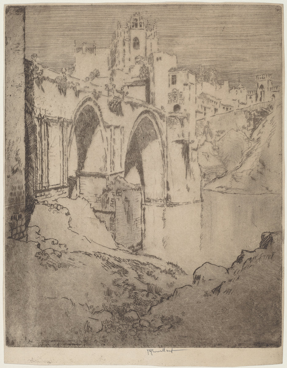 Bridge of San Juan D'Los Reyos, Toledo by Joseph Pennell (American, 1857 - 1926), 16X12"(A3)Poster Print