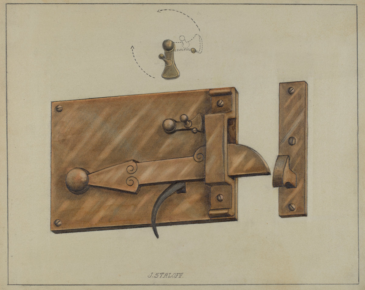Bar Latch by Jack Staloff (American, active c. 1935), 16X12"(A3)Poster Print