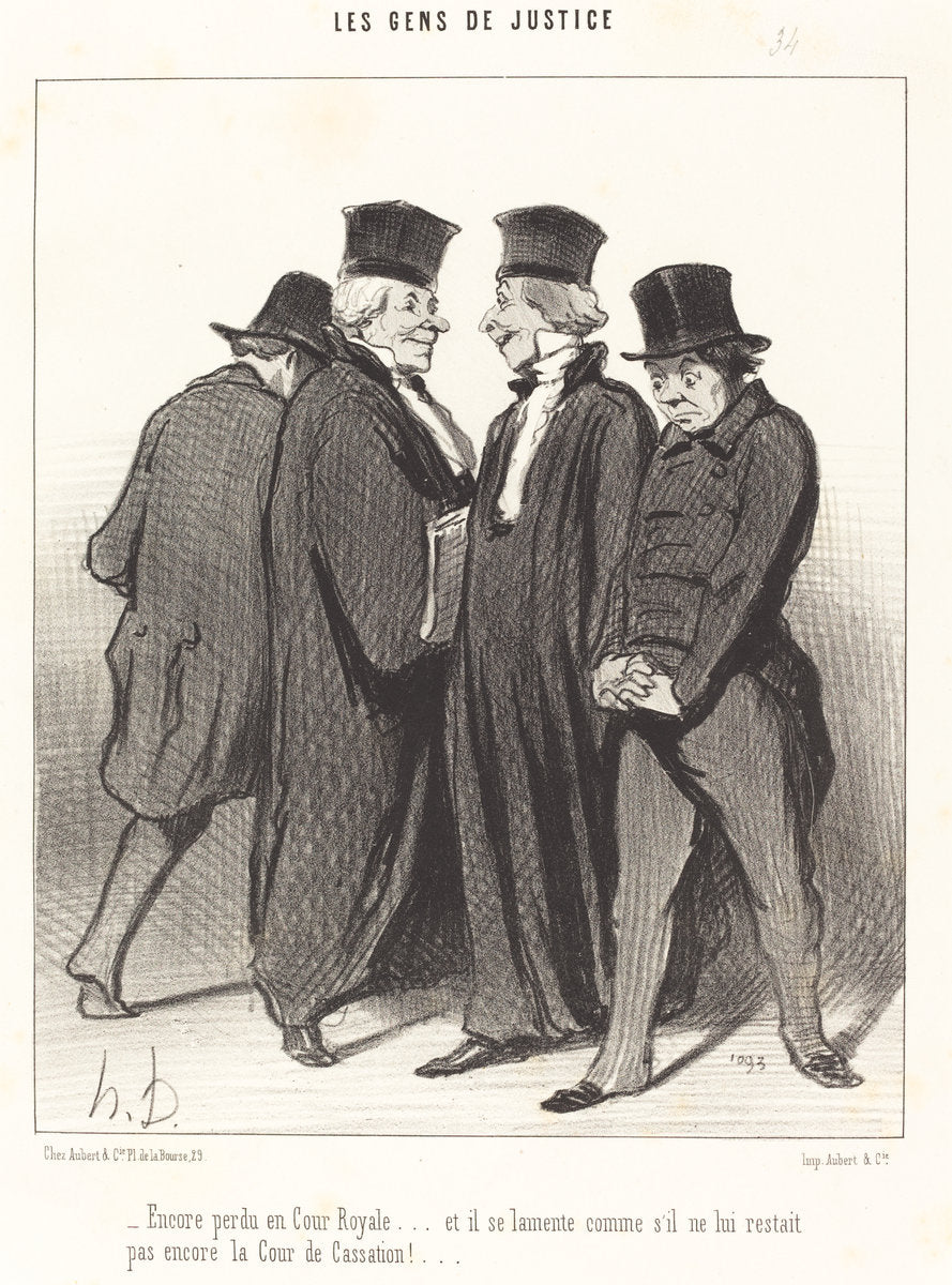 Encore perdu en Cour Royale... et il se lamente... by Honoré Daumier (French, 1808 - 1879), 16X12"(A3)Poster Print