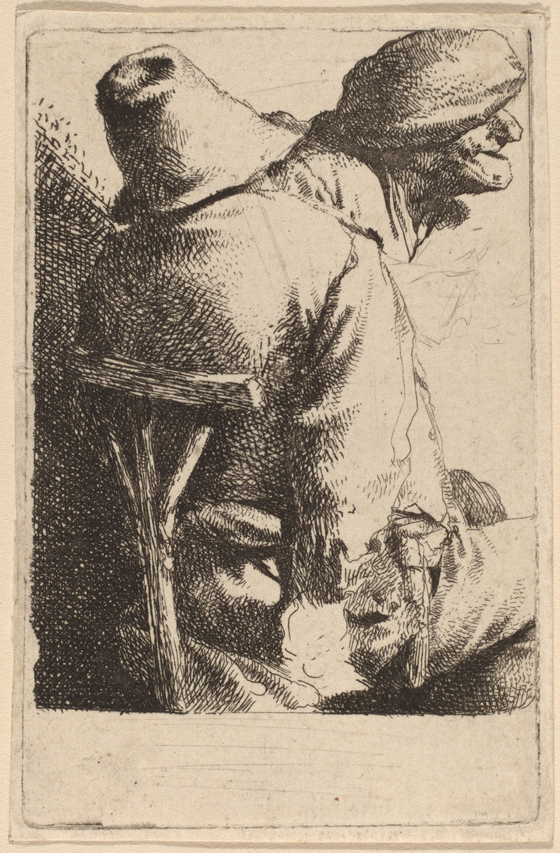 The Seated Peasant and His Wife by Cornelis Bega (Dutch, 1631/1632 - 1664), 16X12"(A3)Poster Print