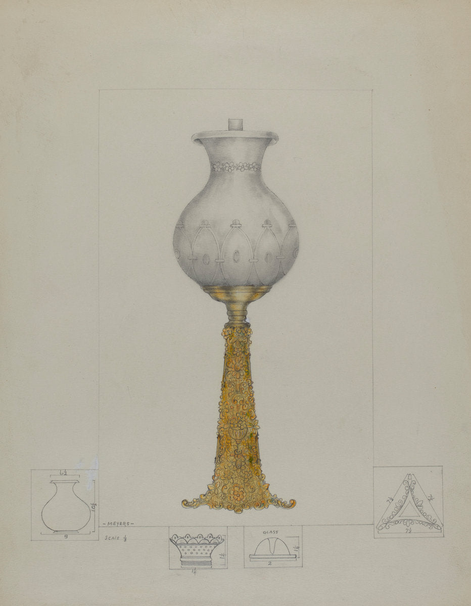 Metal Base Lamp by Henry Meyers (American, active c. 1935), 16X12"(A3)Poster Print