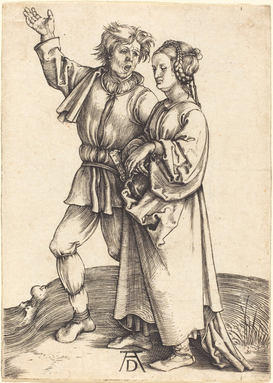 Peasant and His Wife by Albrecht Dürer (German, 1471 - 1528), 16X12"(A3)Poster Print