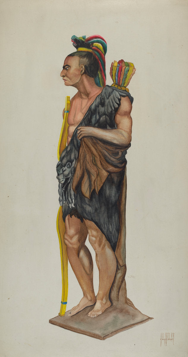 Cigar Store Indian by Charles R. Shane (American, active c. 1935), 16X12"(A3)Poster Print