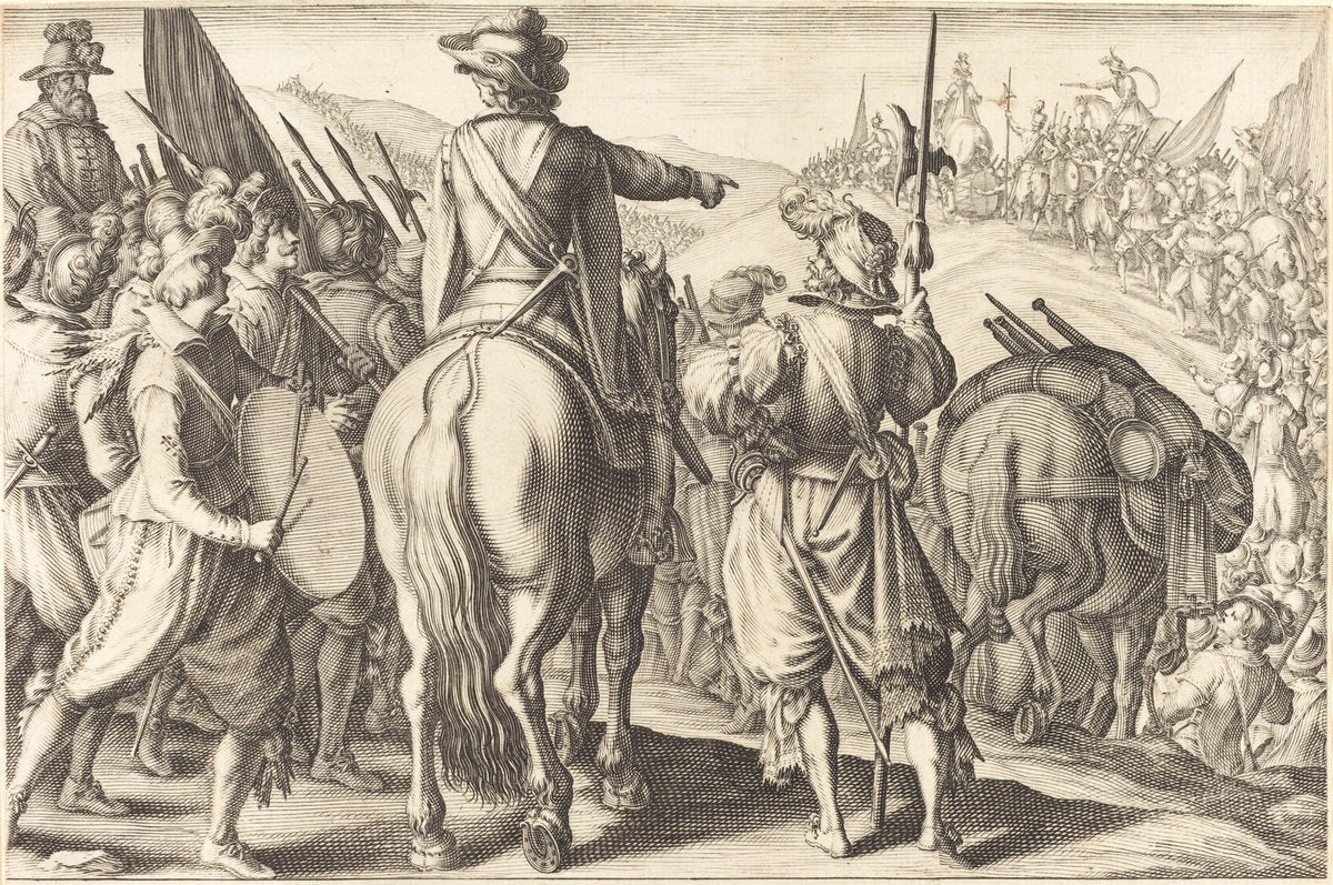 The Troops on the March by Jacques Callot (French, 1592 - 1635), 16X12"(A3)Poster Print