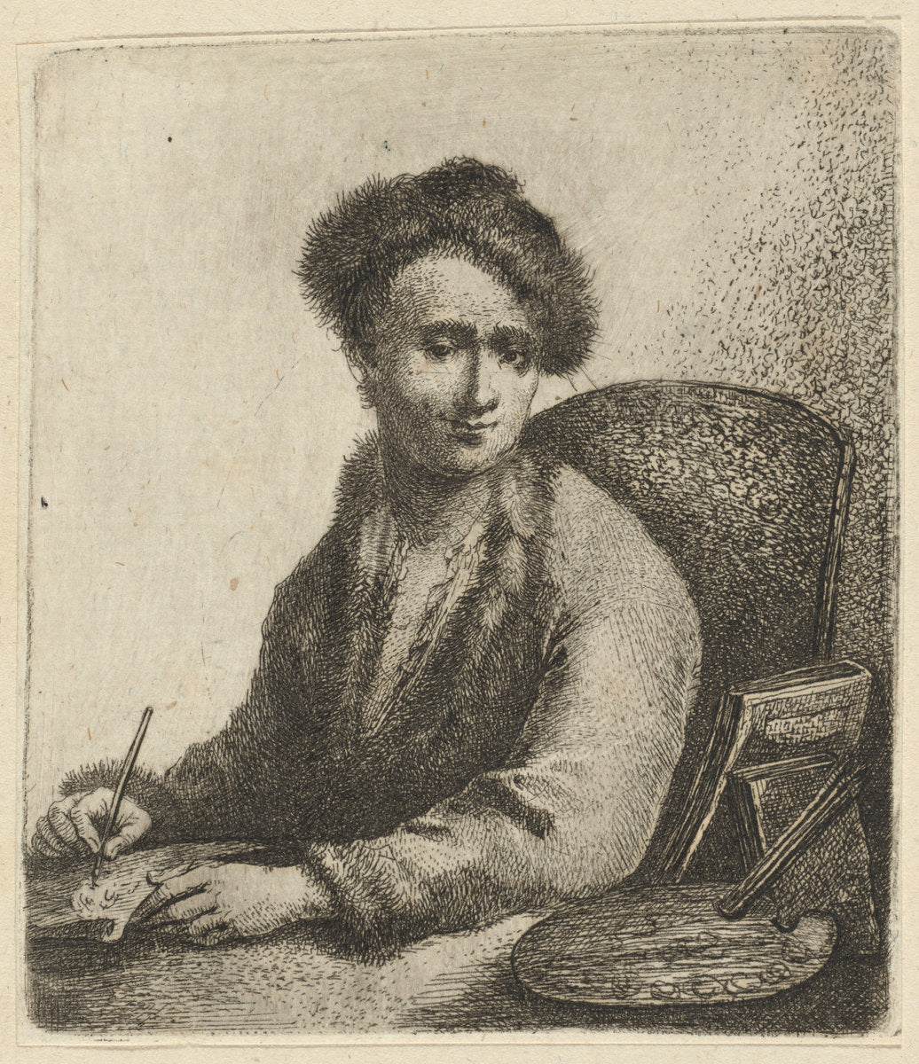 Self-Portrait by Johann Andreas Benjamin Nothnagel (German, 1729 - 1804), 16X12"(A3)Poster Print