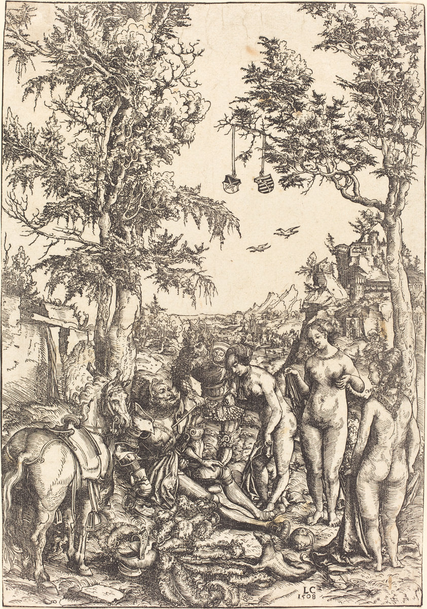 The Judgment of Paris by Lucas Cranach the Elder (German, 1472 - 1553), 16X12"(A3)Poster Print