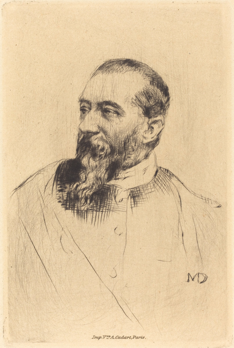 Alphonse Karr by Marcellin-Gilbert Desboutin (French, 1823 - 1902), 16X12"(A3)Poster Print
