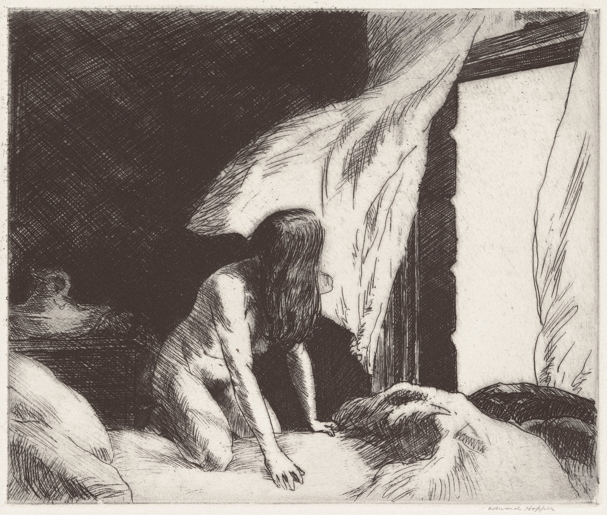 Evening Wind by Edward Hopper (American, 1882 - 1967), 16X12"(A3)Poster Print